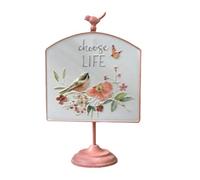 Jiuvaso Nichoir en Bois Suspendu avec Illustration D Oiseau et Finition Blanche pour Une Touche Campagne Adapte pour Etagere Bureau Jardin Balcon