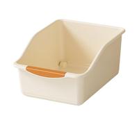 Jiuvaso Organisateur avec roulettes pour placard, boîte de rangement multifonctionnelle, Low Cream Yellow L