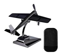 Jiuvaso Ornement solaire pour console centrale de voiture en forme d'avion, silencieux et décoratif, idéal comme cadeau d'anniversaire.