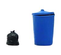 Jiuvaso Ornements Miniatures de Sacs-poubelle à L'échelle 1:64 avec Scène de Collecte Des Déchets, de Sac-poubelle pour Modélisme Ferroviaire, 1.5 Cm Bleu