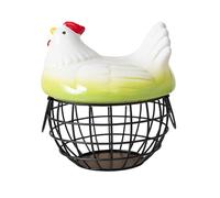 Jiuvaso Panier à œufs de Bureau, Objet de Décoration Polyvalent avec Couvercle, Panier de Rangement pour œufs Frais, Convient également pour L'ail et Les, Vert Noir