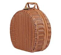 Jiuvaso Panier de Rangement Tressé, Sac Fourre-tout, Organisateur Multifonctionnel, Rond, avec Poignée, Coffret Cadeau, Grand