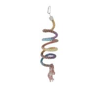 Jiuvaso Perchoir Oiseau Corde Coton Spirale Accessoire Oiseaux Jouet Escalade Support Suspendu Fixation Facile Adapté à Perroquets Canaris Perruches Cockatiel, Pente