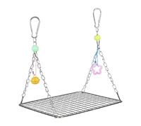 Jiuvaso Perchoir pour Perroquet Balançoire en Acier Inoxydable Hamac d'exercice Plateforme Murale pour Enrichir La Cage Approprié pour Perroquets et Oiseaux, 15x20cm