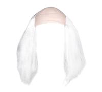 Jiuvaso Perruque chauve, accessoire de costume, longue perruque universelle pour scientifiques fous, pour Halloween, cosplay, pour spectacle sur scène, Blanc