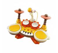 Jiuvaso Piano Électronique Enfant Clavier Ensemble Musical Ludique avec Pads Drum Réactifs Lumière Délicate et Mode Vocal Créatif Développant Talent Rythmique , Orange