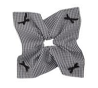Jiuvaso Plaid Hair Scrunchie Ponytail Holder Decor Romantic Gift Fashion with Bow Hair Catt Elastic Bandband pour les rencontres de danse Party, Noir Blanc