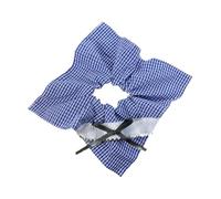 Jiuvaso Plaid Hair Scrunchie Ponytail Holder Decor Romantic Gift Fashion with Bow Hair Catt Elastic Bandband pour les rencontres de danse Party, Bleu