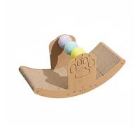 Jiuvaso Planche à Gratter pour Chat avec Surface Résistante Lit pour Chat en Carton Ondulé Cadre en Bois Robuste Fonction Oscillante Adaptée aux Animaux Domestiques Détente Cadeaux, Boat+Rocker+Carré