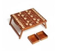 Jiuvaso Plateau d'Échecs Table Xiangqi Bois Pliable avec Poignée Pratique Surface Surélevée Idéale Rangement Facile Adapté pour Rencontre, Échecs Chinois en Bois De Hêtre Jumu - Grande Taille