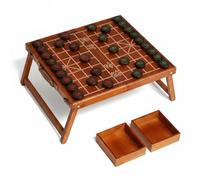 Jiuvaso Plateau d'Échecs Table Xiangqi Bois Pliable avec Poignée Pratique Surface Surélevée Idéale Rangement Facile Adapté pour Rencontre, Échecs Chinois en Ébène Heitan - Grande Taille