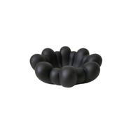 Jiuvaso Plateau Industriel en Céramique avec Récipient Décoratif et Base Stable pour Présenter Fruits sur Table Commune, Noir, Petit 15.5 6cm
