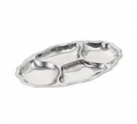 Jiuvaso Plateau Service à Quatre Compartimen Polyvalent Assite à Quatre Compartimen Élégant Plat Service Diviseurs pr Familles, Table Basse