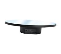 Jiuvaso Plateau tournant électrique motorisé pour présentation Automatique, capacité de de 2 kg, Base rotative pour magasins, bibliothèques, 25 Cm Noir
