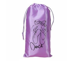 Jiuvaso Pochette Satin Danse Sac Ballet avec Fermeture Double Satin Impression Chaussures Souple Douce pour Accessoires et Souliers Adaptée à Organisation de, Violet, Satiné