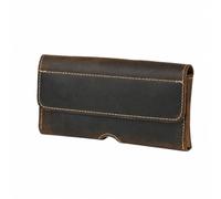 Jiuvaso Pochte Taille Cuir Vieilli pour Forme Rectangulaire Verticale Arrondis Ceinture Fermoir à Pression Poche Avant Fixation Soli Passants Arrière