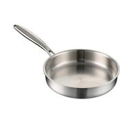 Jiuvaso Poêle à Frire en Acier Inoxydable pour Sauter Griller Base Renforcée Design sans pour sur Plaque Induction, 30cm