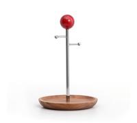 Jiuvaso Porte Clés de Bureau Plateau Rangement, Support De Présentation En Bois Avec Boule Rouge, Petit Modèle Sans Repose-pieds