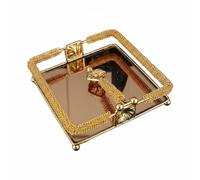 Jiuvaso Porte Mouchoirs Carré avec Bras Pondéré Serviteur Serviettes Distributeur Papier Surface Miroir Détails Floraux Base Protégée Stable Adapté à Décoration Intérieure Service Café Repas Terrasse