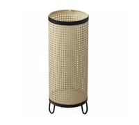 Jiuvaso Porte Parapluie en Fer Forgé Porte Parapluies Support Range Parapluies Seau Rangement Fer et Rotin Texturé Base Stable Arrondis Sécurité sans, S