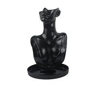Jiuvaso Présentoir à Colliers, Support de Présentation pour Bijoux, Organisateur de Bijoux, Buste à Bijoux pour Chaînes de Colliers, Idéal pour Les Salons Pro, Noir