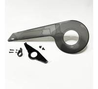 Jiuvaso Protège Chaîne Vélo Garde Pignon Couverture Plateau Carénage PP Résistant Protège Contre Impacts et Usure Ajustement pour 32 à 36 Dents pour Vélos de, Transparent Noir avec Fixation Arrière