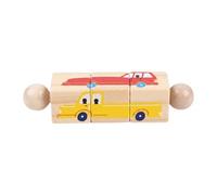 Jiuvaso Puzzle Rotatif Enfant Jouet Bois Éducatif Construction Motricité Fine Manipulation Fonctionnelle Motifs Attractifs Convient pour Jeux d'apprentissage, Trafic