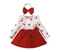 Jiuvaso Robe de Noël pour Bébé Fille, Vêtements pour Enfants avec Coiffe, Déguisement de Noël pour Se Déguiser, Fêter Le Nouvel An, Un Anniversaire Ou Jouer à, 6 à 9M