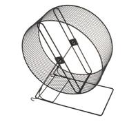 Jiuvaso Roue d'exercice en Métal pour Hamsters, Accessoires pour Cage, Roue de Course Silencieuse en Grillage avec Support, pour Hérissons, Souris, Gerbil, 26cm