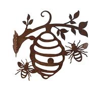 Jiuvaso Ruche d'abeille en Métal Décor de Jardin Décor en Abeilles Suspendues pour Patio Arrière-Cour