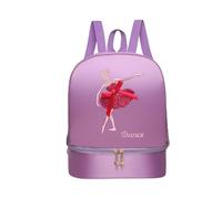 Jiuvaso Sac à Dos pour Danse avec Espace pour Chaussures, Sac de pour Jeunes Filles, Violet B