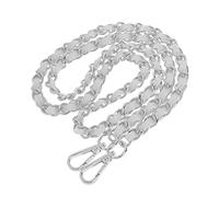 Jiuvaso Sac avec Chaîne Sangle Métal Cuir Ceinture pour DIY Sac à Main Épaule 120cm, Argent + Blanc