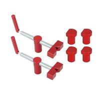 Jiuvaso Serre-joint Établi Banc de Serrage Vis Banc Marteau Clip de Fixation pour Menuisier Outil Laiton Acier Inoxydable Adapté Bricolage Banc, 2pcs Rouge avec 4 chiens
