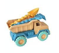 Jiuvaso Set Ensemble Jouet de Plage Camion Accessoires de Creusage Seau Portable Fonction Activités de Sable pour Enfants Adapté aux Jeux Créatifs à la Plage Cadeau pour Amis, Jaune
