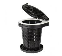 Jiuvaso Siège Pliant Portable Toilette de Tabouret Camping Latrine Matériau PP Résistant Facile à Transporter Nettoyage Pratique Adapté aux Camping Sorties Familiales Activités de Plein Air, Noir