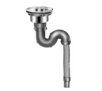 Jiuvaso Siphon d’évier Ajustable Siphon en U Réglable, Universel, pour Cuisine, Bricoleurs, Panier