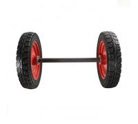 Jiuvaso Solid Rubber Wheel Roue Pleine Remorque, Roues Pleines Épaissies De 16 Pouces 2 Pièces + Axe Plein De 3 Cm De Diamètre Et 100 Cm De Long