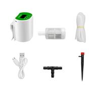 Jiuvaso Système d'Arrosage Automatique Rechargeable Pompe à eau avec Affichage Numérique Minuterie Personnalisable Hauteur Levage 25 Mètres Conçu pour Plantes en Jardinières.