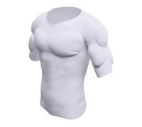 Jiuvaso T-shirt homme avec faux muscles, simulation, t-shirt rembourré, pour le Nouvel An et Halloween, M