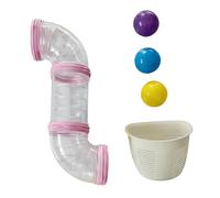 Jiuvaso Tableau D'activités à Faire Soi-même - Tunnel D'éveil, Tableau Sensoriel, Matériel de Bricolage pour La Maison, La Maternelle, Les Filles et L, Rose Clair 43 Cm