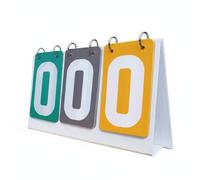 Jiuvaso Tableau de Score Étanche Tableau de Points Manuel Marquoir Pliable Compteur de Score à 3 Chiffres Cartes Numérotées PVC à Forts et Anneaux Inox Adapté, Vert+Gris+Jaune