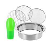 Jiuvaso Tamis de Jardinage Set de Passoire à Sable Crible Filtration Mailles Fines Acier Inoxydable Résistant pour Jardin Permaculture Convient pour, Style B