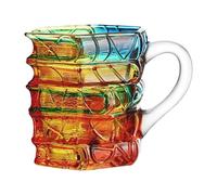 Jiuvaso Tasse à Café Mug Livre Tasse Artistique Collection Livres Poignée Pratique Peinture Main Verre Léger Adaptée Professeur Lecteurs Club de Lecture, L