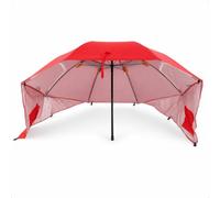 Jiuvaso Tente de Plage Portable Parasol Abri Canopée Ombrière à Ouvertures et Côtés Bas pour Coupe-Vent Charpente Acier et Tissu Oxford Couverture Étendue, Rouge, 1.2 Mètre