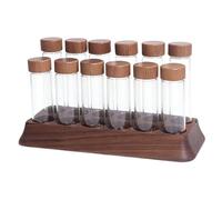 Jiuvaso Tubes de Conservation pour Grains de Café, Bocal de Conservation Individuel pour Grains de Café, Présentoir, Entonnoir, Couvercle Hermétique, Idéal Po, 6 S 6 L