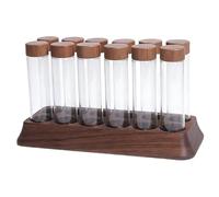 Jiuvaso Tubes de Conservation pour Grains de Café, Bocal de Conservation Individuel pour Grains de Café, Présentoir, Entonnoir, Couvercle Hermétique, Idéal Po, 12 L