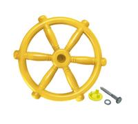 Jiuvaso Volant de Bateau Pirate Jouet, Accessoire de Terrain de Jeu, Volant Jouet, Facile à Attraper, Accessoires de Jeu d'Imagination pour Cabanes dans Arbres, Jaune