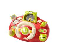 Jiuvaso Volant pour Enfants, Jouet de Conduite, Simulation, Multifonctionnel, Jeu D'imitation, Jouet D'éveil pour Les Premiers Instants, Press, Rouge