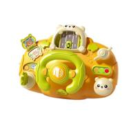 Jiuvaso Volant pour Enfants, Jouet de Conduite, Simulation, Multifonctionnel, Jeu D'imitation, Jouet D'éveil pour Les Premiers Instants, Press, Jaune