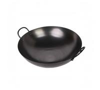Jiuvaso Wok Double Poêle Wok Sauteuse Marmite Casserole en Fer Massif avec Couvercle Acier Prise Ferme et Levage Facile pour Recettes au Wok Sauces et Convient à la Étudiants, Noir, Noir, 40 Cm